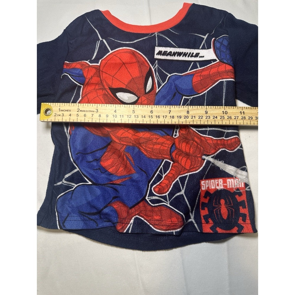 Marvel Spider-Man Fleece Pajama Set Boys Size 4 Red Blue 2 Piece Sleepwear - Picture 6 of 11